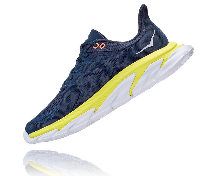 Running Shoes Womens - Hoka One One Clifton Edge - Navy - ECSBOMZ-29